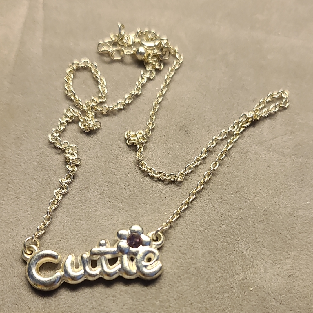 Silver 'Cutie' Necklace With Flower Accent